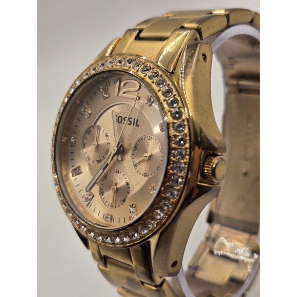 Fossil Riley Multi-Function Rose Gold-plated Ladies Watch ES2811- New Battery. - Picture 5 of 8